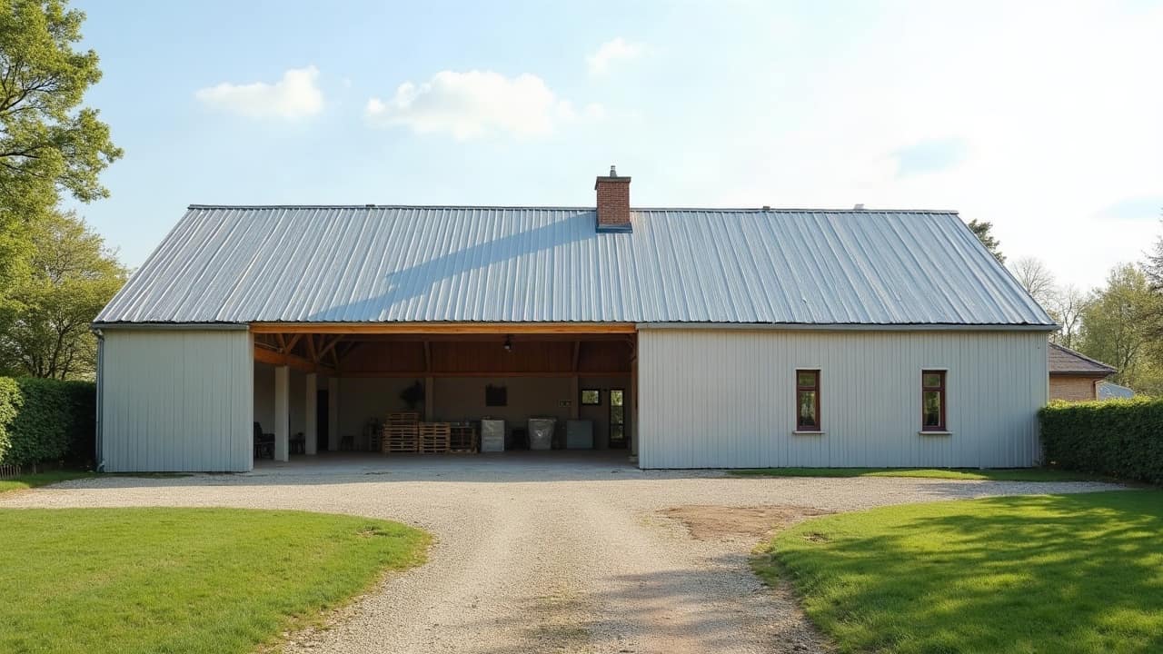 Bardage en fibrociment sur un pignon de hangar : dépose et remplacement