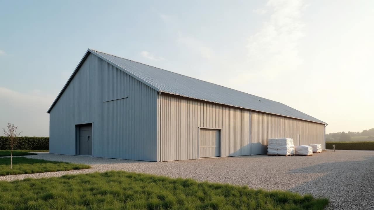 Opérateur en combinaison de protection vu de dos sur une toiture sécurisée par un garde-corps, ciel dégagé, aucun visage visible.