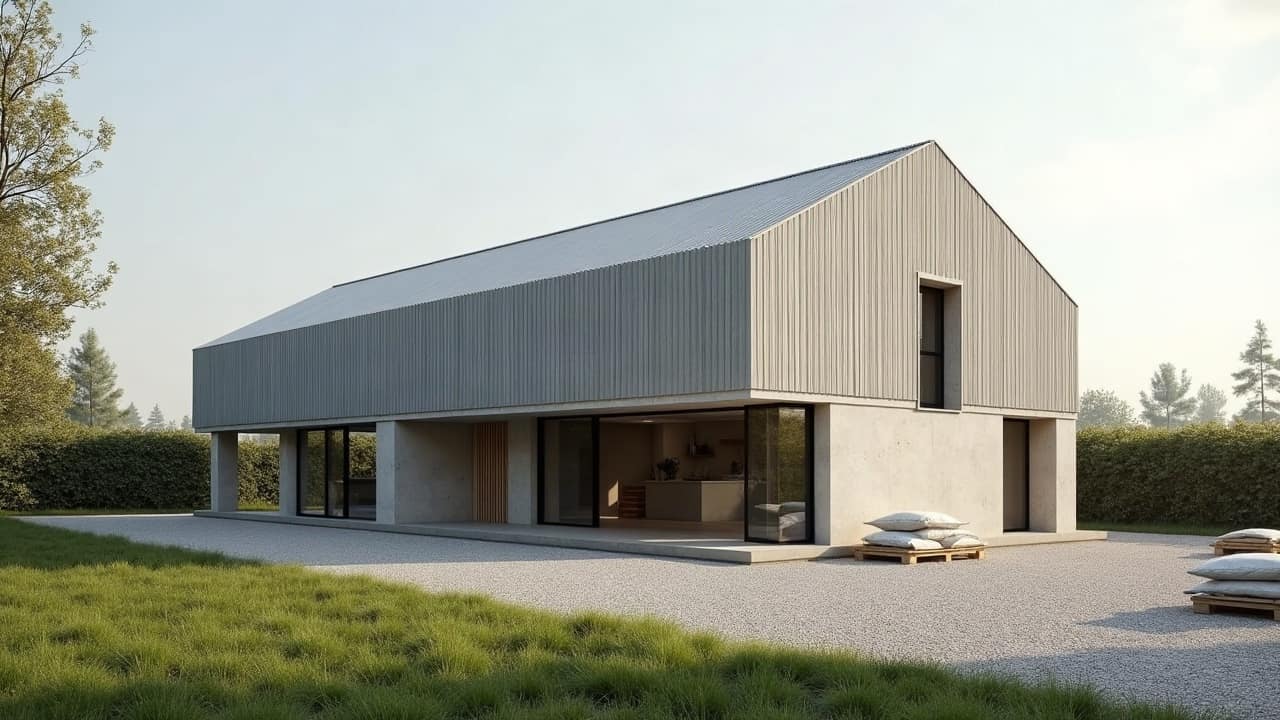 Toiture en fibrociment d'un pavillon caennais entièrement refaite, plaques neuves posées sur l'ensemble du pan de toit sous un ciel dégagé.